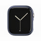 metallic Navy Colour made from polycarbonate material protector with a strong built in tempered glass screen to protect your apple watch series 11 42mm and 46mm from damage displayed on a tilted angle