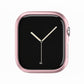 metallic pink Colour made from polycarbonate material protector with a strong built in tempered glass screen to protect your apple watch series 11 42mm and 46mm from damage displayed on a tilted angle