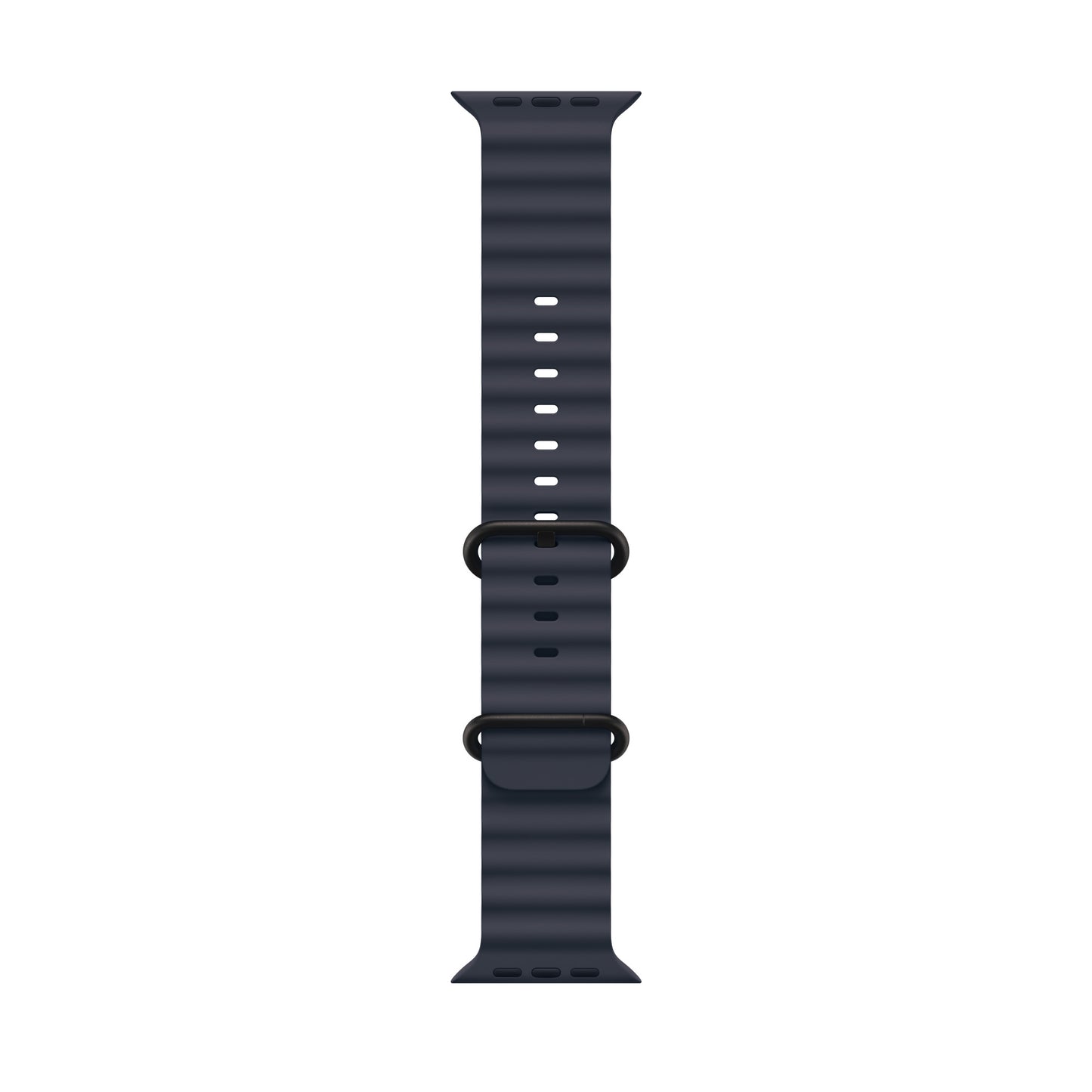 A midnight colour silicone watch strap for apple watch series 10 and ultra designed for sports and active gym activities