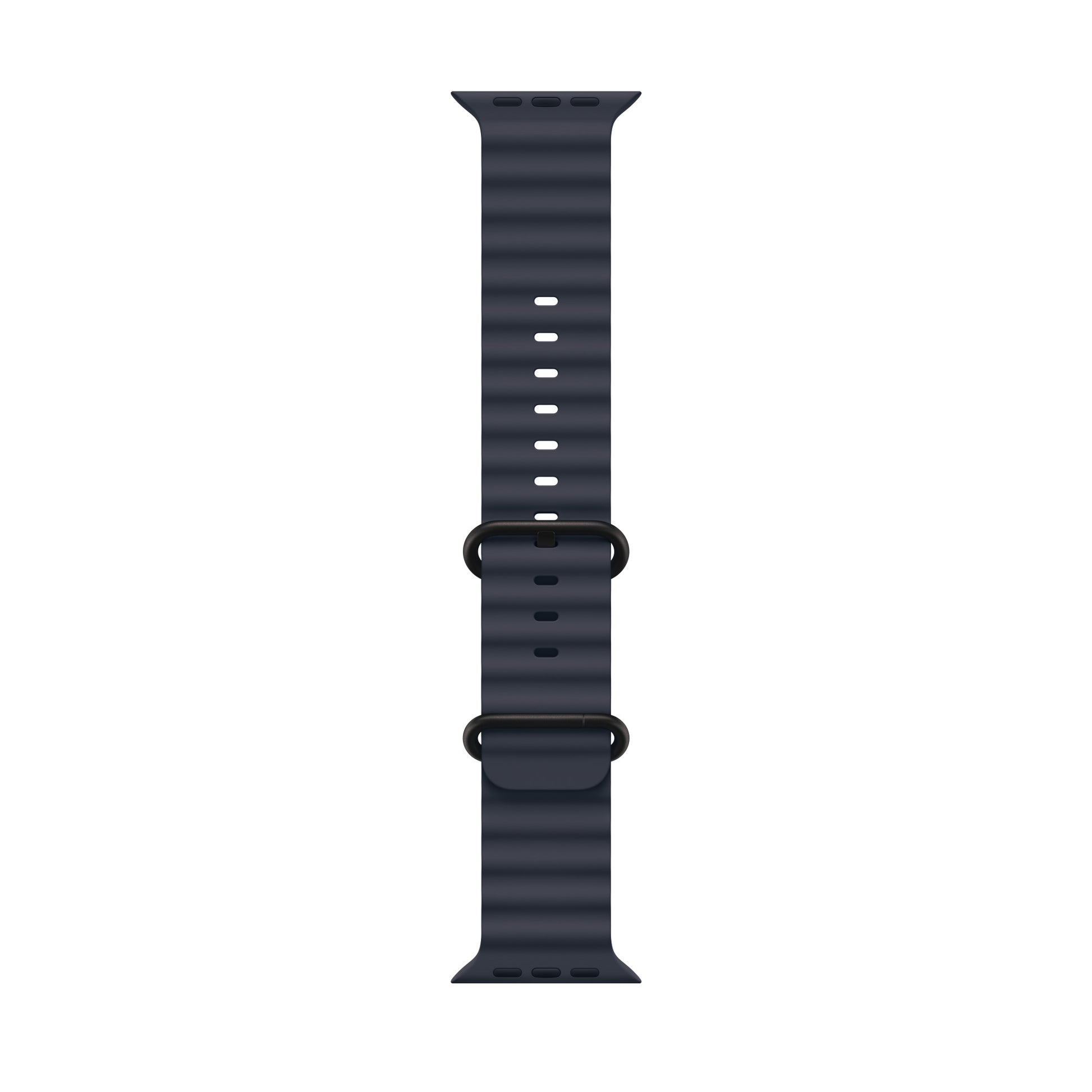 A midnight colour silicone watch strap for apple watch series 10 and ultra designed for sports and active gym activities