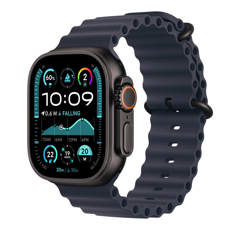 A midnight colour silicone watch strap for apple watch series 10 and ultra designed for sports and active gym activities