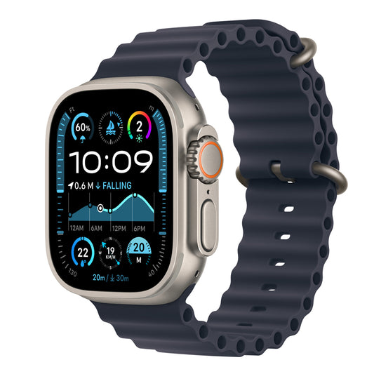 A midnight colour silicone watch strap for apple watch series 10 and ultra designed for sports and active gym activities