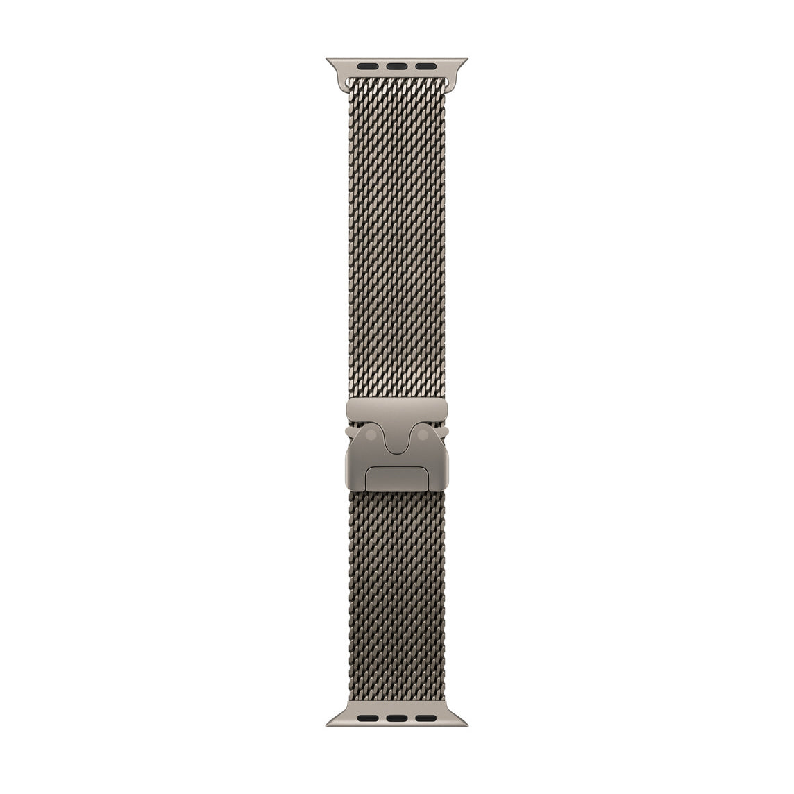 A titanium colour looking watch strap band inspired by the titanium metal milanese for Apple watch series 10 and Ultra 2