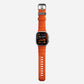 Orange colour premium silicone extra thick watch strap band designed for adventurers and mountain hiking for Apple watch series 10 size 46mm and Ultra 2