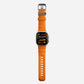 Orange colour premium silicone extra thick watch strap band designed for adventurers and mountain hiking for Apple watch series 10 size 46mm and Ultra 2