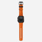 Orange colour premium silicone extra thick watch strap band designed for adventurers and mountain hiking for Apple watch series 11 size 46mm and Ultra 3 49mm