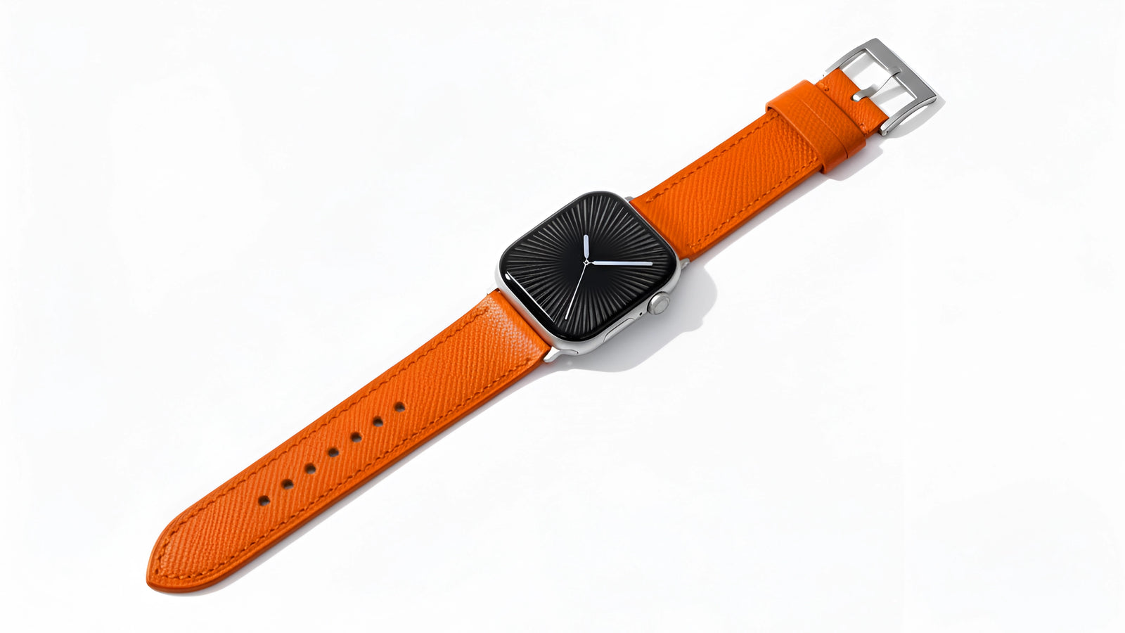 Orange Saffiano Leather Strap for Apple Watch