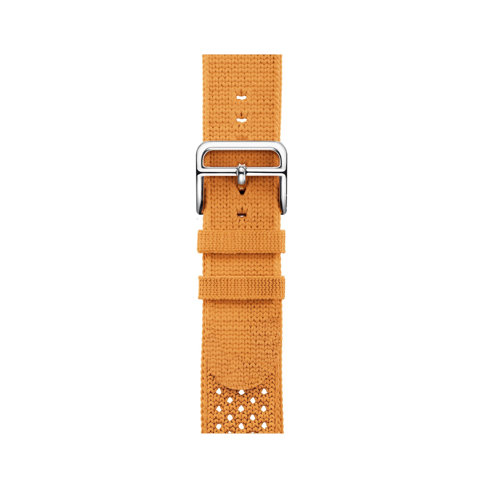 orange colour knitted tricot nylon yarn fabric watch strap for apple watch series 11 42mm , 45mm, 46mm and ultra series