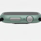 pine green Colour made from polycarbonate material protector with a strong built in tempered glass screen to protect your apple watch series 11 42mm and 46mm from damage displayed on a tilted angle