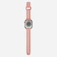 A pink sand colour premium silicone watch strap developed for apple watch series 11 size 42mm 46mm and apple watch ultra 3, designed for active sports activities with interior groves for breathability