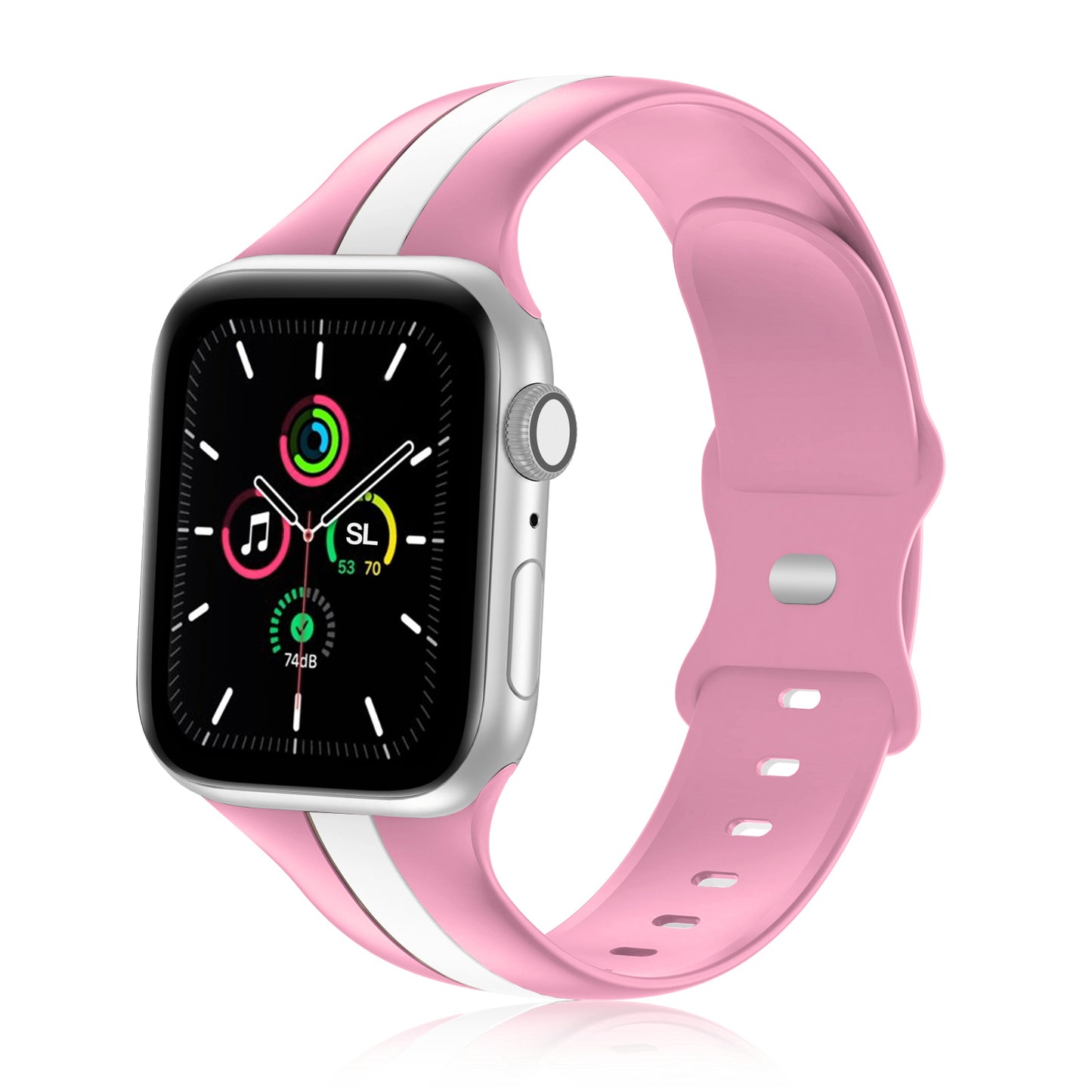 Pink White Dual Colour Sport Band for Apple Watch