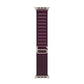 A plum colour premium nylon watch strap band designed for adventurers and explorers that wear the Apple watch series 10 and Ultra 2