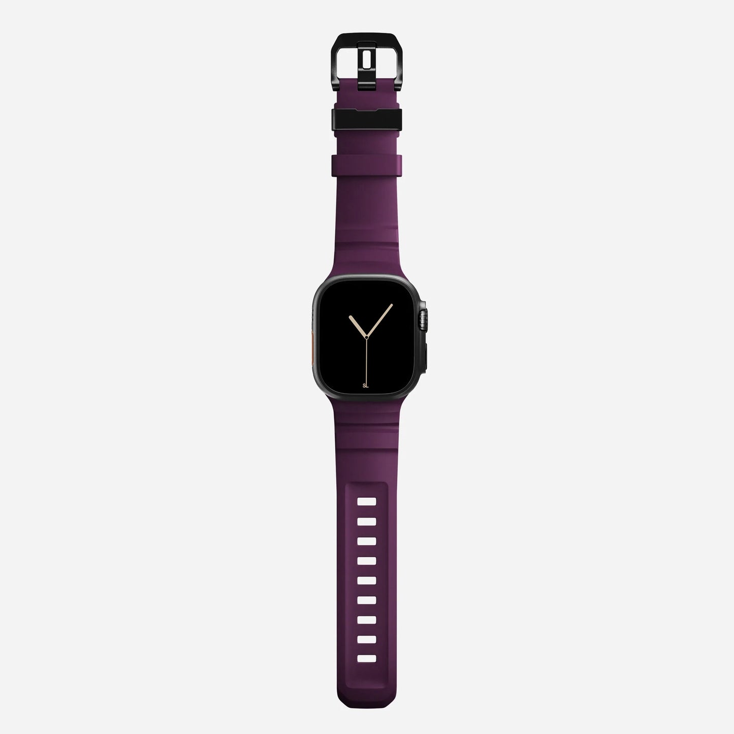 Purple colour premium silicone extra thick watch strap band designed for adventurers and mountain hiking for Apple watch series 11 size 46mm and Ultra 3