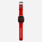 Red colour premium silicone extra thick watch strap band designed for adventurers and mountain hiking for Apple watch series 10 size 46mm and Ultra 2