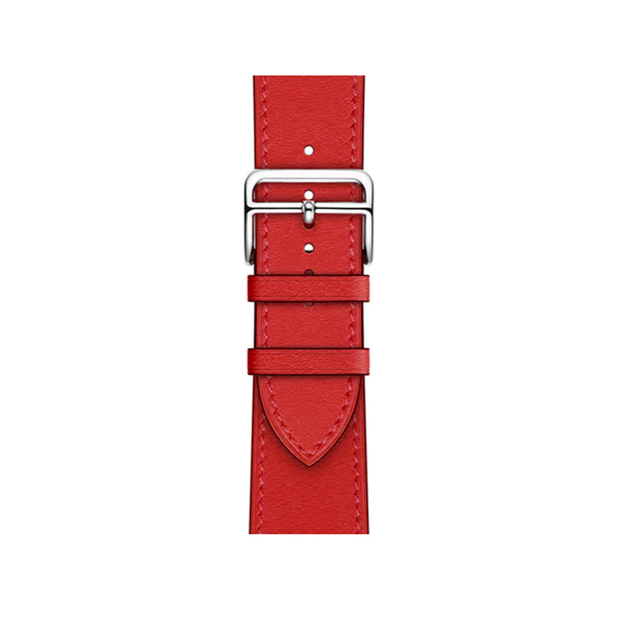 Red Single Tour Leather Strap for Apple Watch