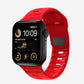 A red colour silicon watch strap for apple watch series 9 45mm designed for sports and active activities