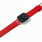 A set of red coloured Saffiano leather pattern handcrafted for apple watch series 11 45mm and 46mm  made for people to wear to work or to fancy event