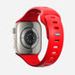 A red colour premium silicone watch strap developed for apple watch series 11 size 42mm 46mm and apple watch ultra 3, designed for active sports activities