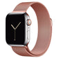 A rose copper orange red colour stainless steel milanese loop watch strap for the latest apple watch series 10 42mm 45mm 46mm and ultra