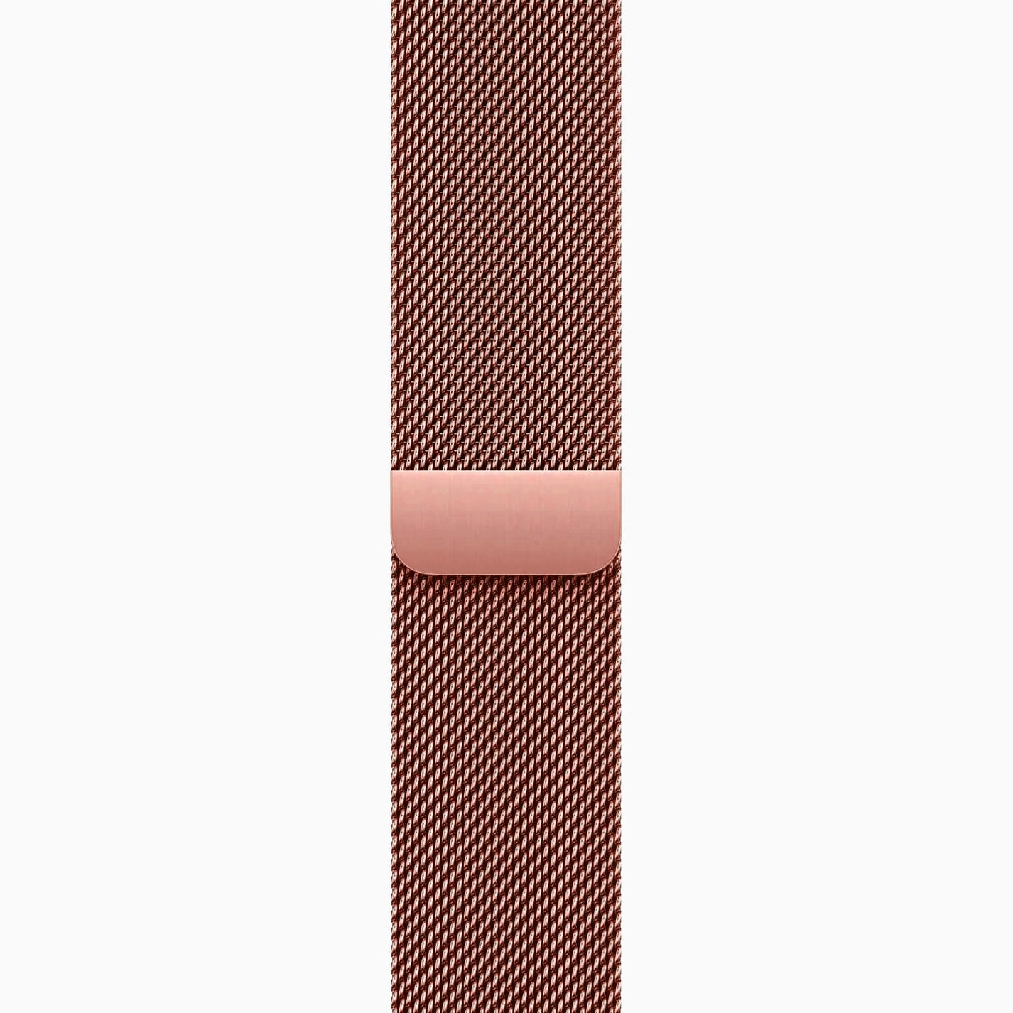 A rose copper orange red colour stainless steel milanese loop watch strap for the latest apple watch series 10 42mm 45mm 46mm and ultra