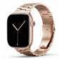 polished rose gold colour stainless steel metal tri link bracelet apple watch strap made for apple watch series 11 45mm 46mm 49mm Ultra 3