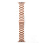 polished rose gold colour stainless steel metal tri link bracelet apple watch strap made for apple watch series 11 45mm 46mm 49mm Ultra 3