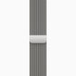 A classic silver stainless steel milanese loop watch strap for the latest apple watch series 11 46mm and 42mm and ultra 3