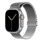 A silver colour looking watch strap band inspired by the titanium metal milanese for Apple watch series 10 and Ultra 2 42mm 45mm 46mm