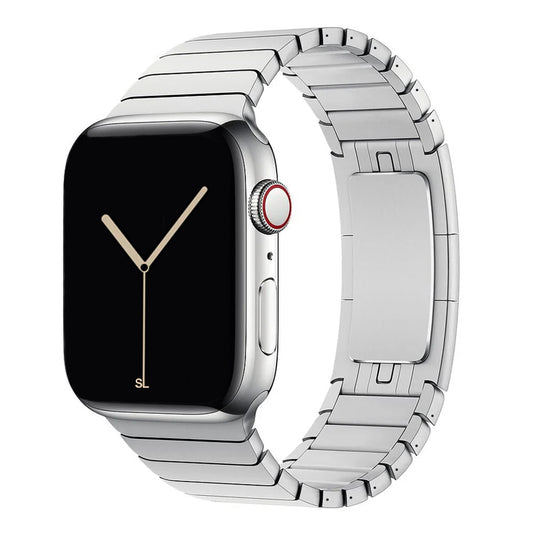 silver colour metal stainless steel link watch strap for apple watch series 10 42mm and 45mm and ultra 2