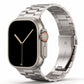 polished silver colour stainless steel metal tri link bracelet apple watch strap made for apple watch series 11 45mm 46mm 49mm Ultra 3