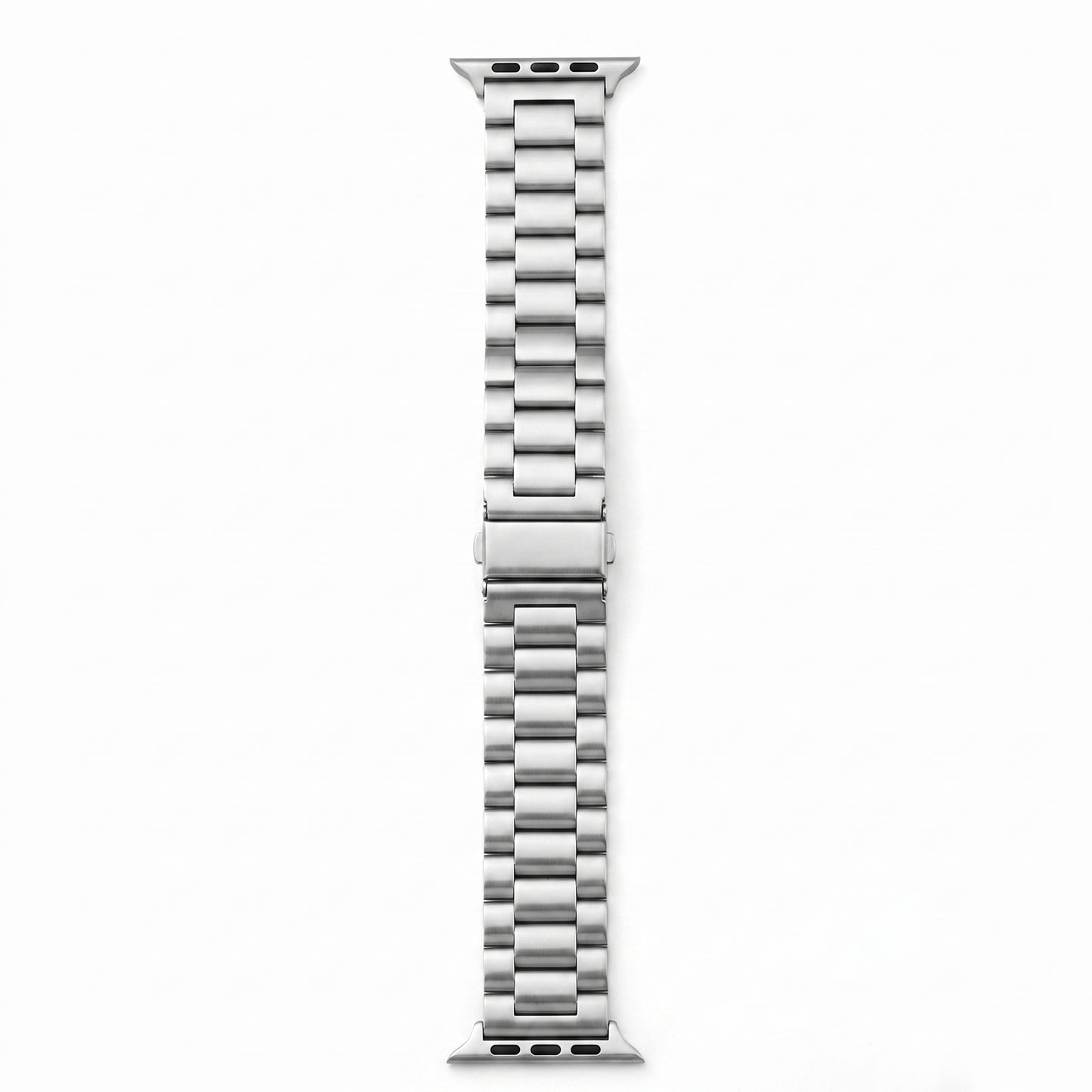 polished silver colour stainless steel metal tri link bracelet apple watch strap made for apple watch series 11 45mm 46mm 49mm Ultra 3