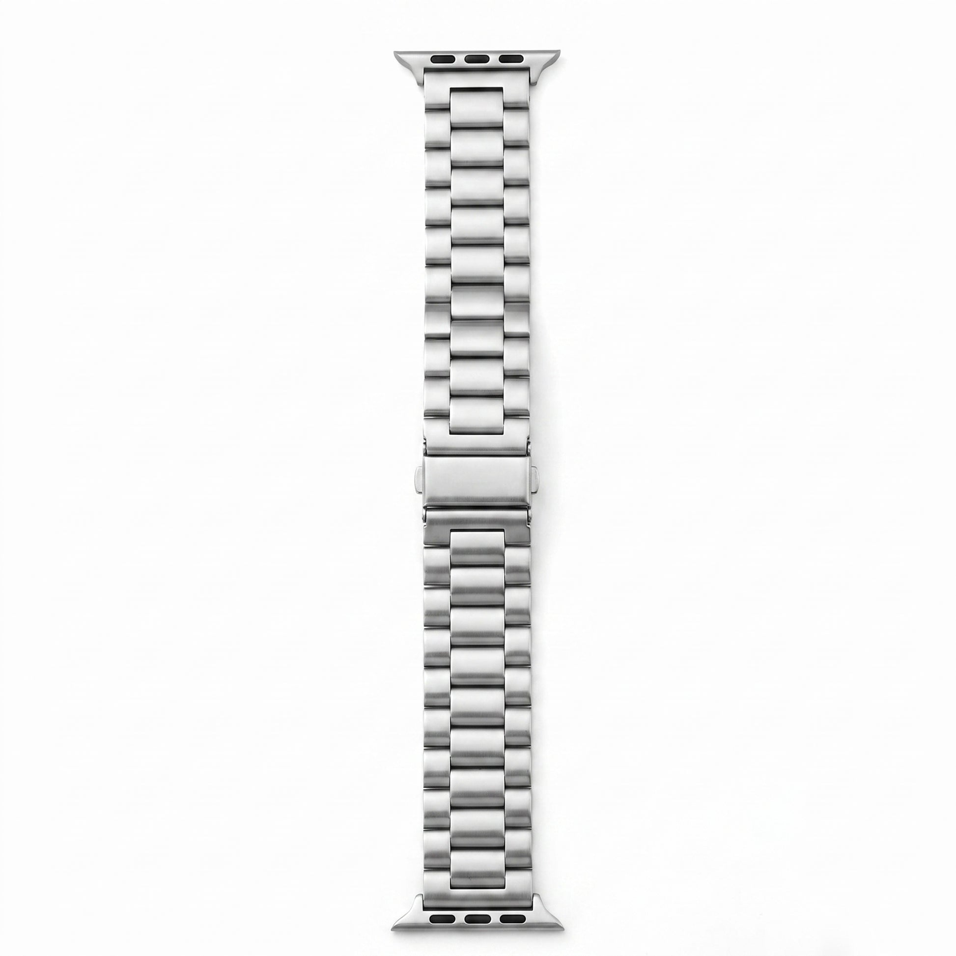 polished silver colour stainless steel metal tri link bracelet apple watch strap made for apple watch series 11 45mm 46mm 49mm Ultra 3