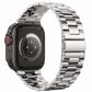 polished silver colour stainless steel metal tri link bracelet apple watch strap made for apple watch series 11 45mm 46mm 49mm Ultra 3