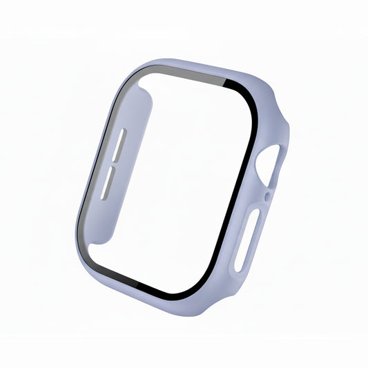 sky blue Colour made from polycarbonate material protector with a strong built in tempered glass screen to protect your apple watch series 11 42mm and 46mm from damage displayed on a tilted angle