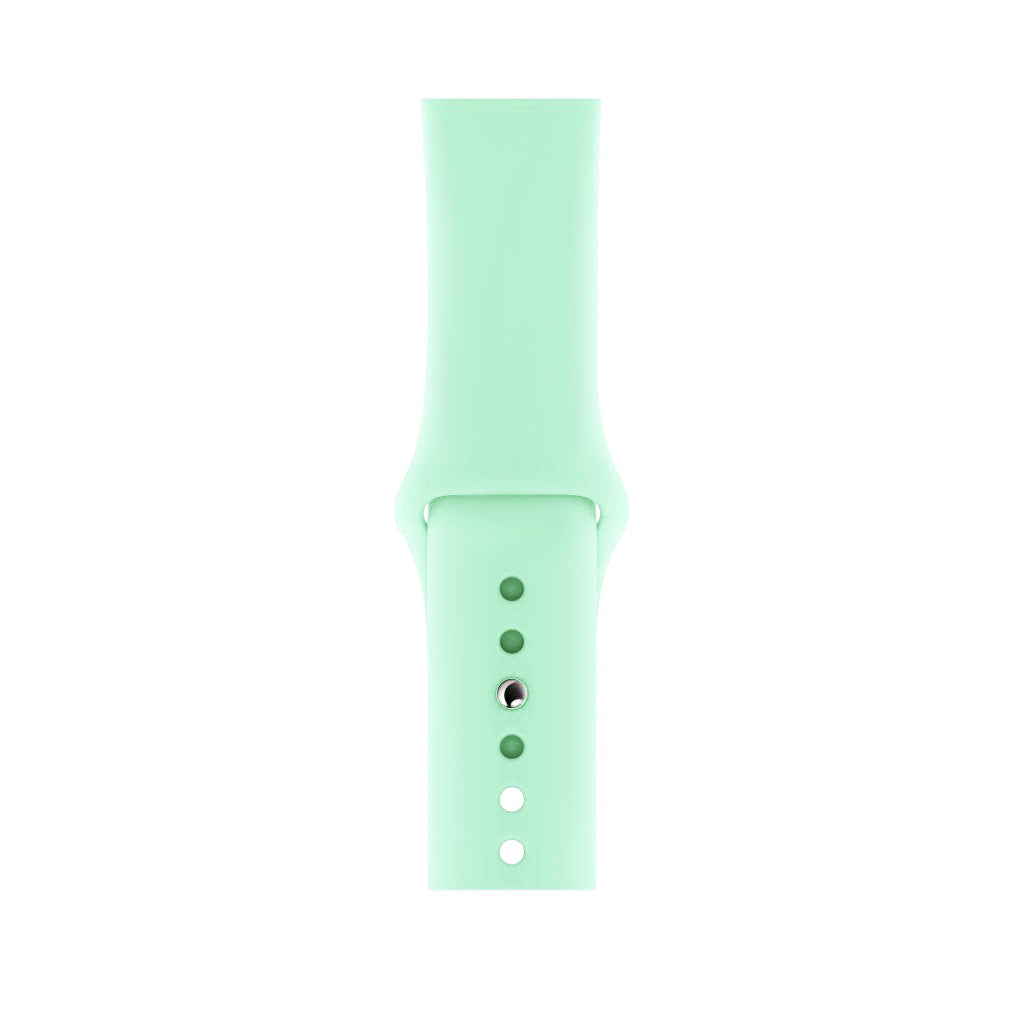 soft mint green colour silicone watch strap made for apple watch series 10 41/42/45/46mm crafted for everyday wear