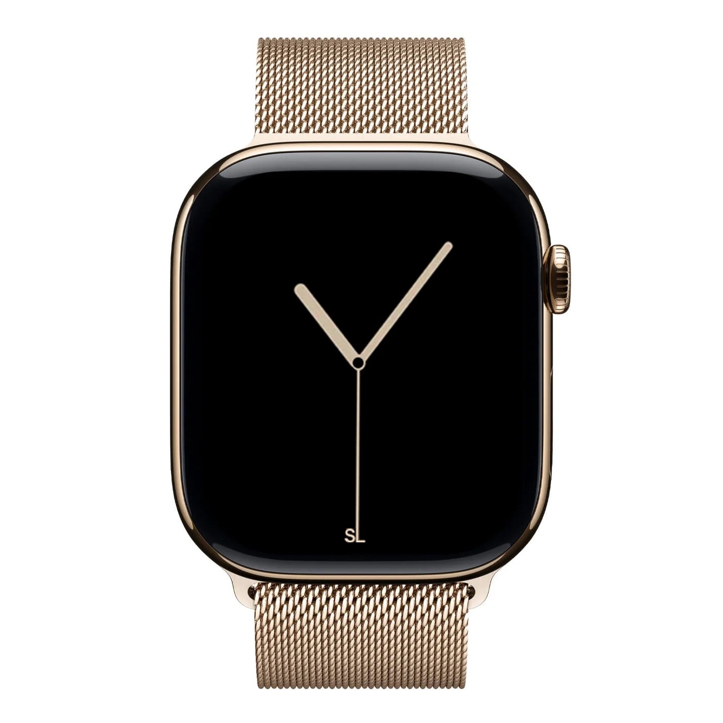 A starlight colour stainless steel milanese loop watch strap for the latest apple watch series 11 42mm, 45mm and 46mm and ultra 3