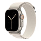 A starlight colour premium nylon watch strap band designed for adventurers and explorers that wear the Apple watch series 10 and Ultra 2