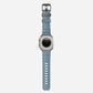 Storm Blue Grey colour premium silicone extra thick watch strap band designed for adventurers and mountain hiking for Apple watch series 10 size 46mm and Ultra 2