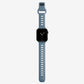A storm blue colour silicone watch strap for apple watch series 11 and ultra 3 designed for sports and active activities 