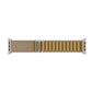 A tan colour premium nylon watch strap band designed for adventurers and explorers that wear the Apple watch series 10 and Ultra 2