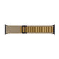 A tan colour premium nylon watch strap band designed for adventurers and explorers that wear the Apple watch series 10 and Ultra 2