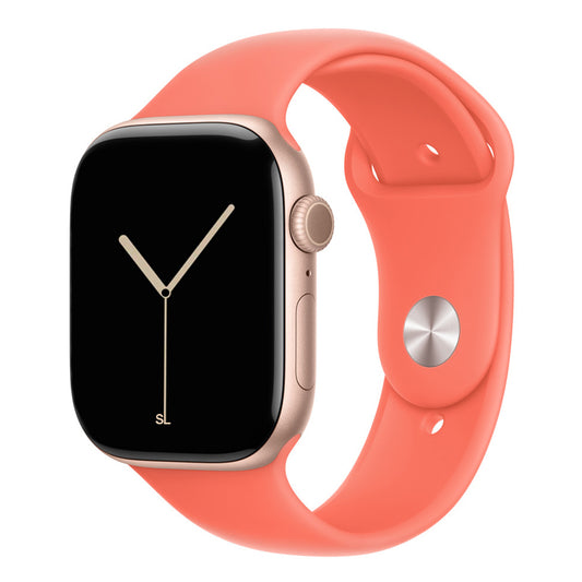 A tangerine orange colour Apple watch sport band made from premium silicone for series 11 42mm 45mm 46mm and ultra 3 and SE