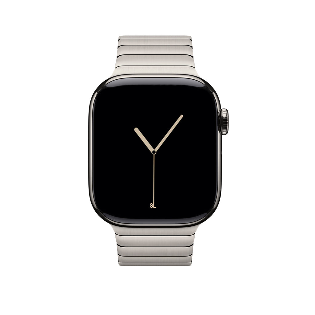 space silver colour metal stainless steel link watch strap for apple watch series 10 42mm and 45mm and ultra 2