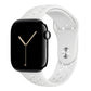 white silicone watch strap for apple watch series 11 42mm 46mm with perforated holes for breathing while running and active sports