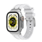 Premium White colour rubber with stainless steel metal connectors and buckles for Apple Watch Series 9 45mm and Ultra 2 49mm