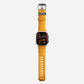 Yellow colour premium silicone extra thick watch strap band designed for adventurers and mountain hiking for Apple watch series 10 size 46mm and Ultra 2