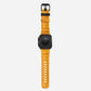 Yellow colour premium silicone extra thick watch strap band designed for adventurers and mountain hiking for Apple watch series 11 size 46mm and Ultra 3 49mm