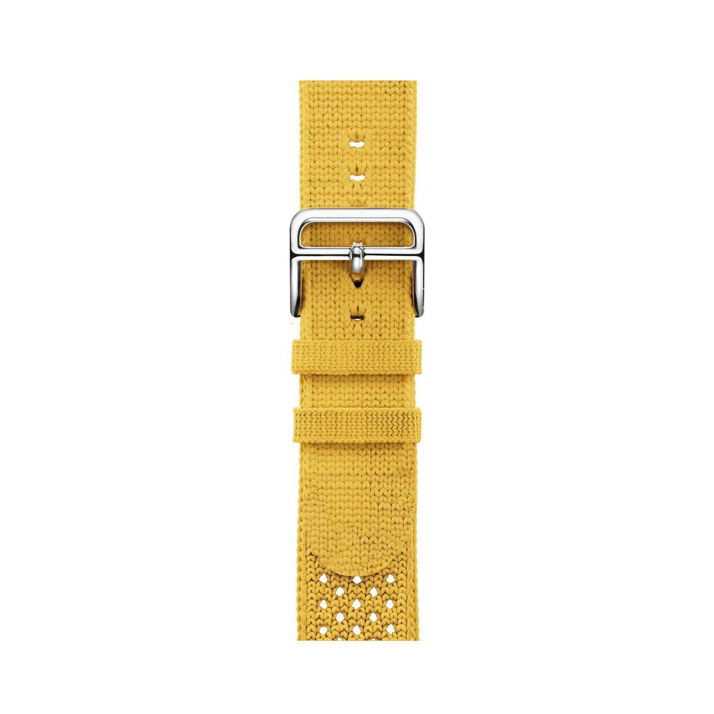 yellow colour knitted tricot nylon yarn fabric watch strap for apple watch series 11 42mm , 45mm, 46mm and ultra series