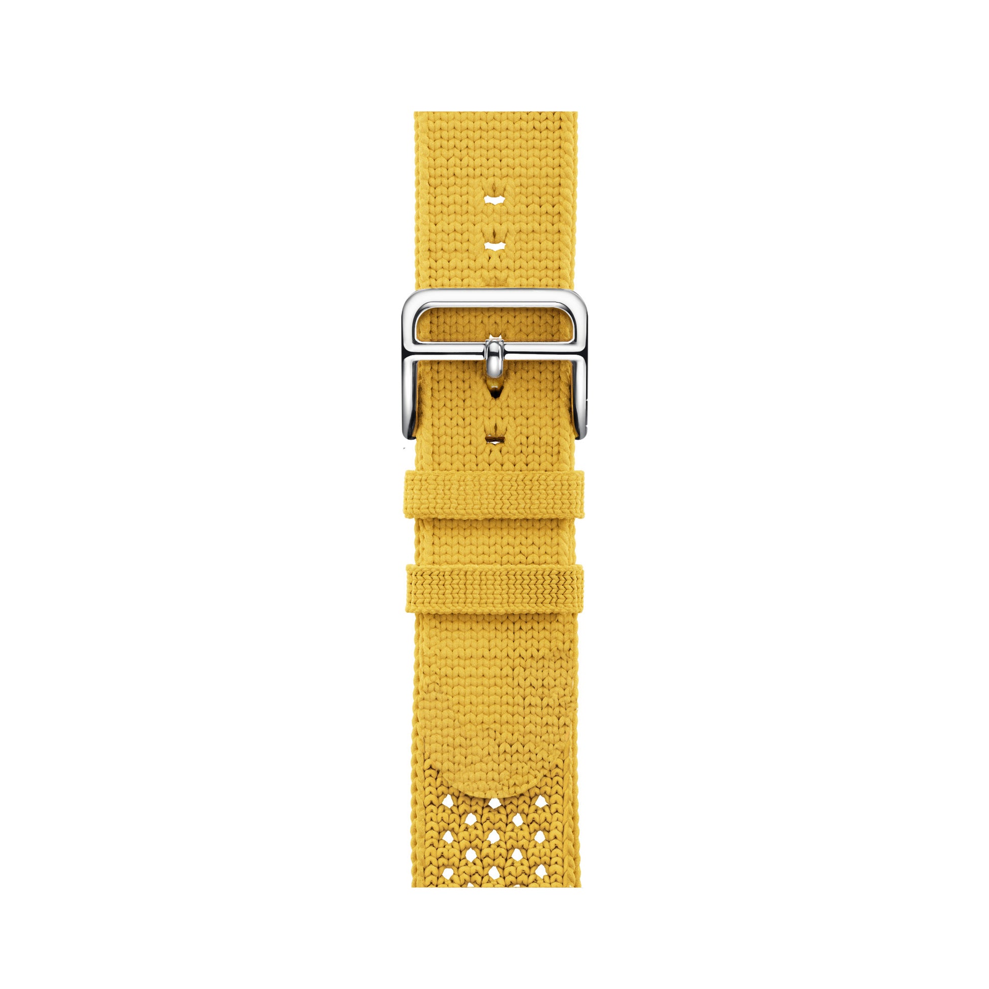 yellow colour knitted tricot nylon yarn fabric watch strap for apple watch series 11 42mm , 45mm, 46mm and ultra series