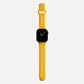 A yellow colour premium silicone watch strap developed for apple watch series 11 size 42mm 46mm and apple watch ultra 3, designed for active sports activities